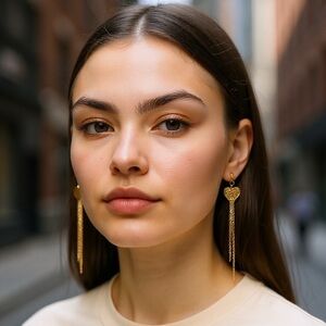 Costa Gold Heart Chain Earrings